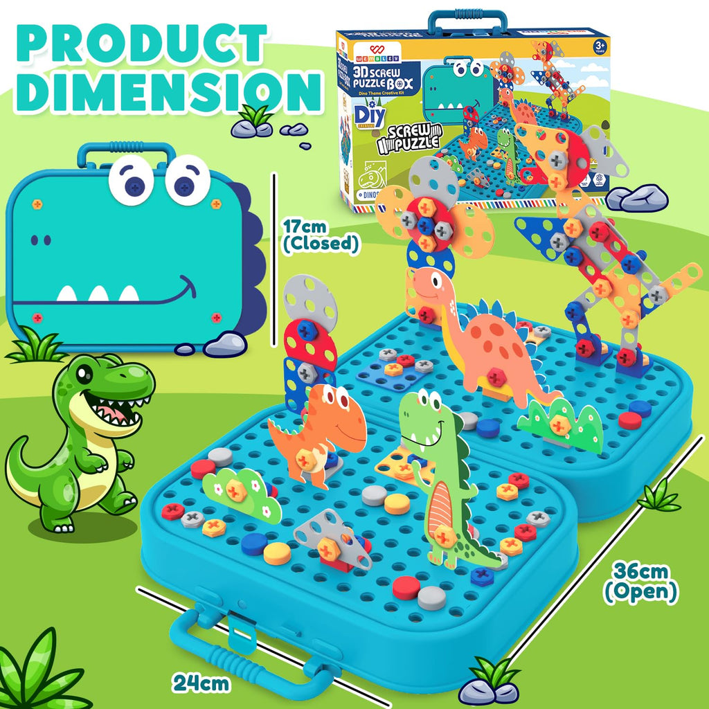 Dinosaur themed puzzle Box set for kids| 351 pieces