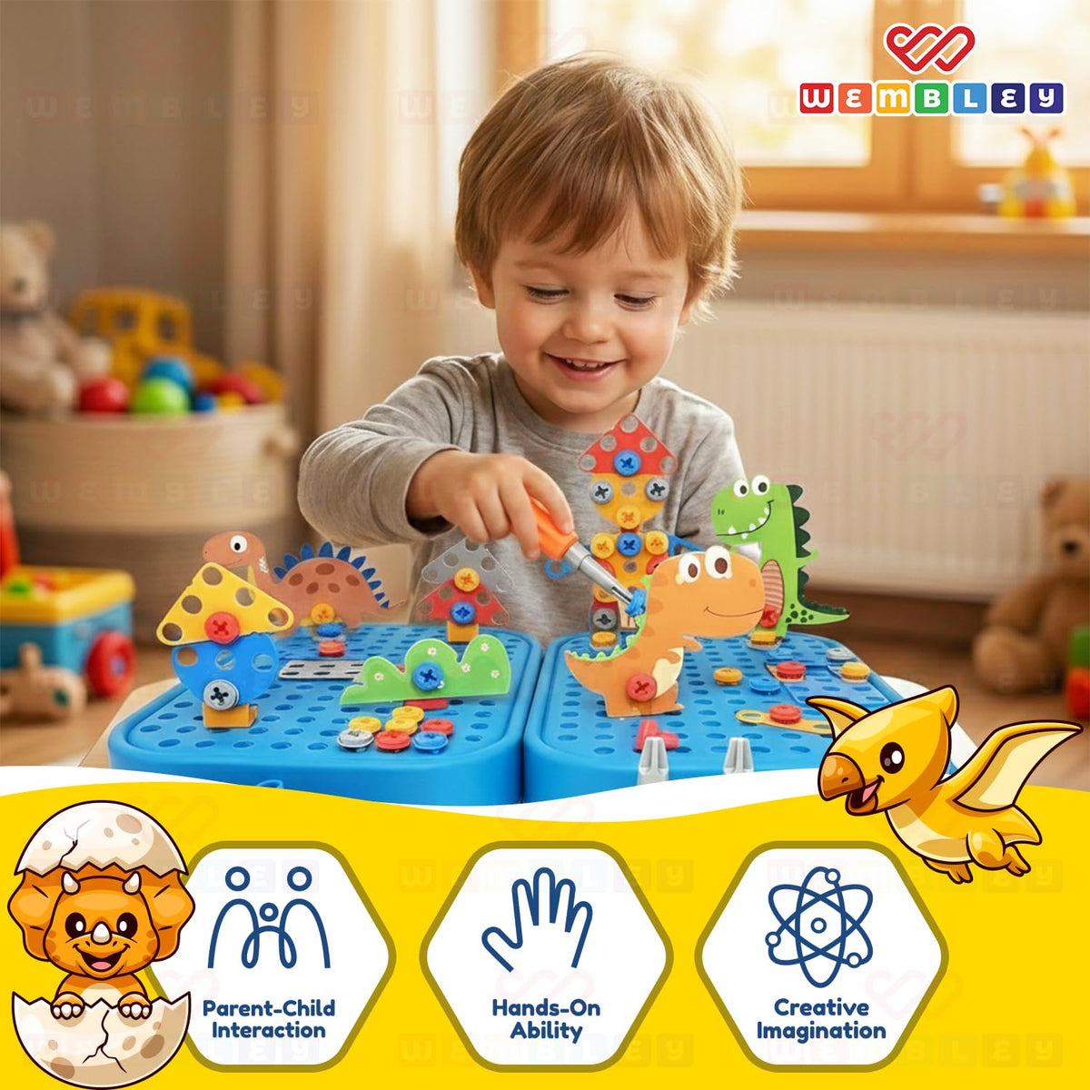 Dinosaur themed puzzle Box set for kids| 351 pieces