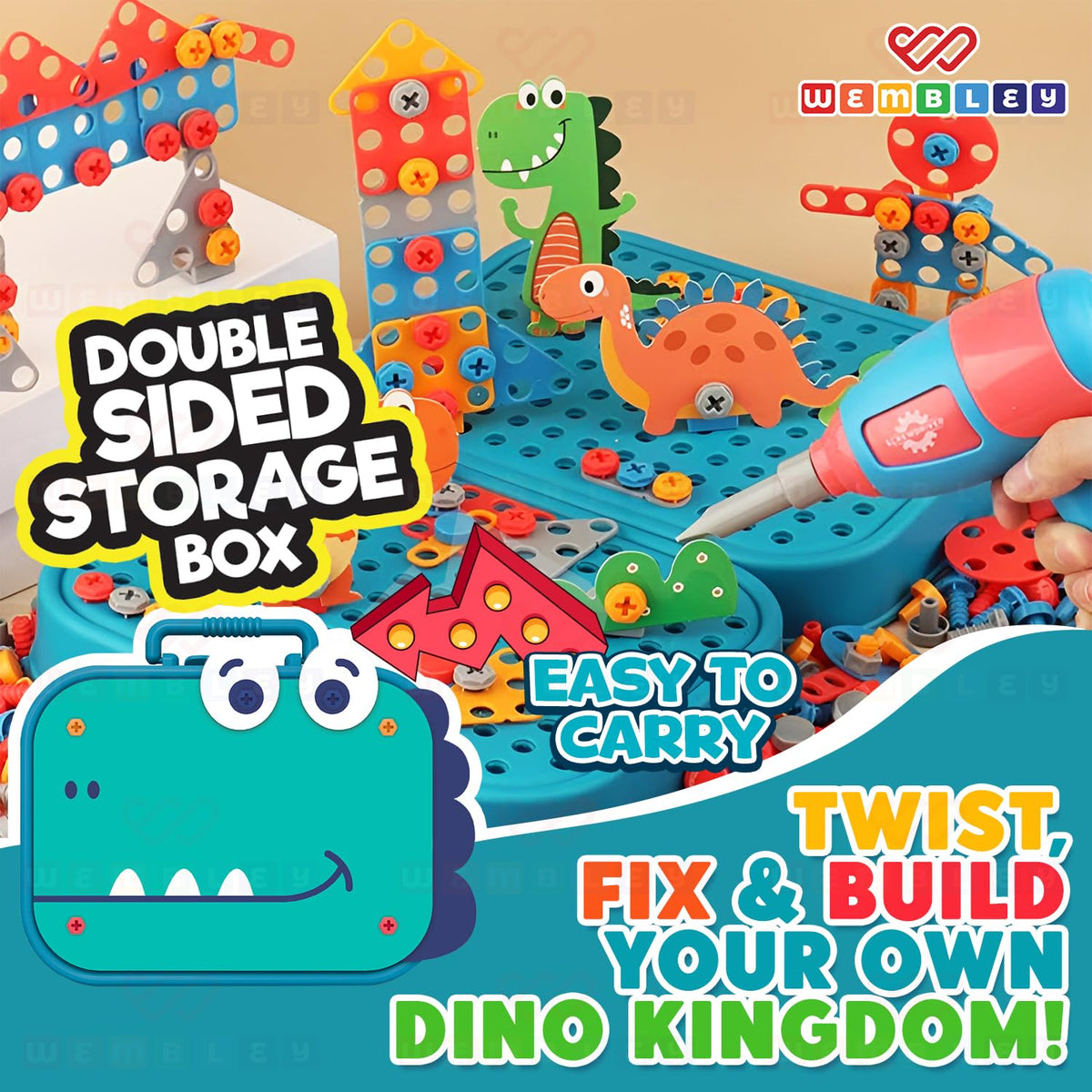 Dinosaur themed puzzle Box set for kids| 351 pieces